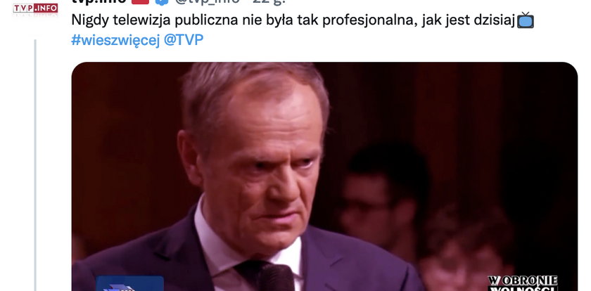 TVP Info przekręciło słowa Tuska i udaje, że ten ją chwali. Internauci są oburzeni nowym spotem stacji. FILM