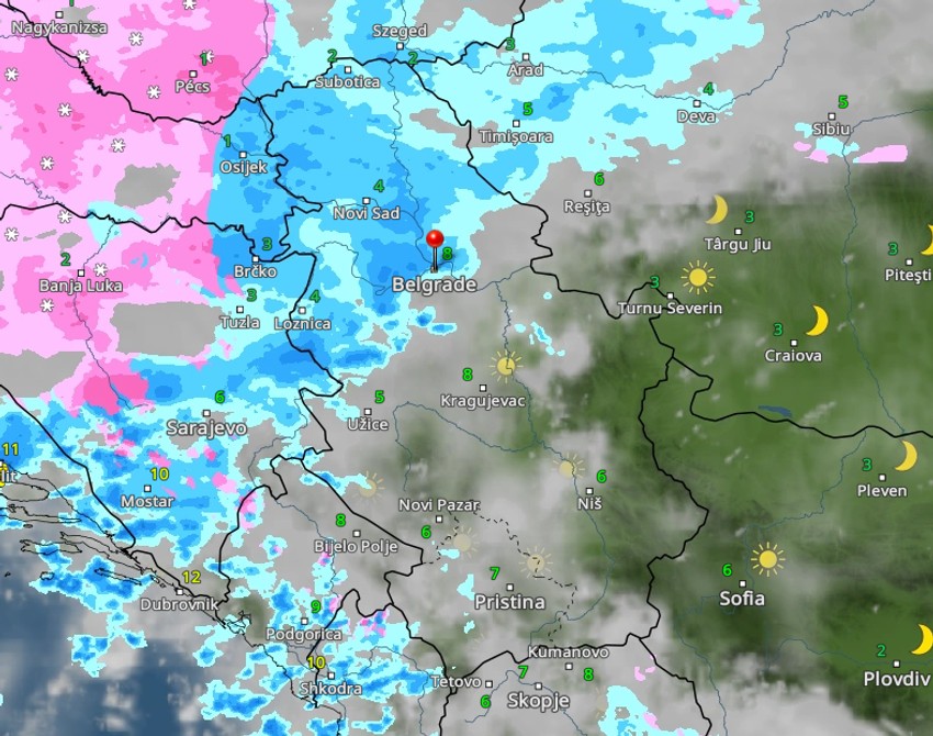 Oblaci nad Srbijom u 17 sati 