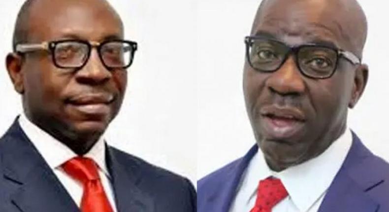 Pastor Osagie Ize-Iyamu and Governor Godwin Obaseki are the main contestants in the September 19 governorship election in Edo State. (PMNews)