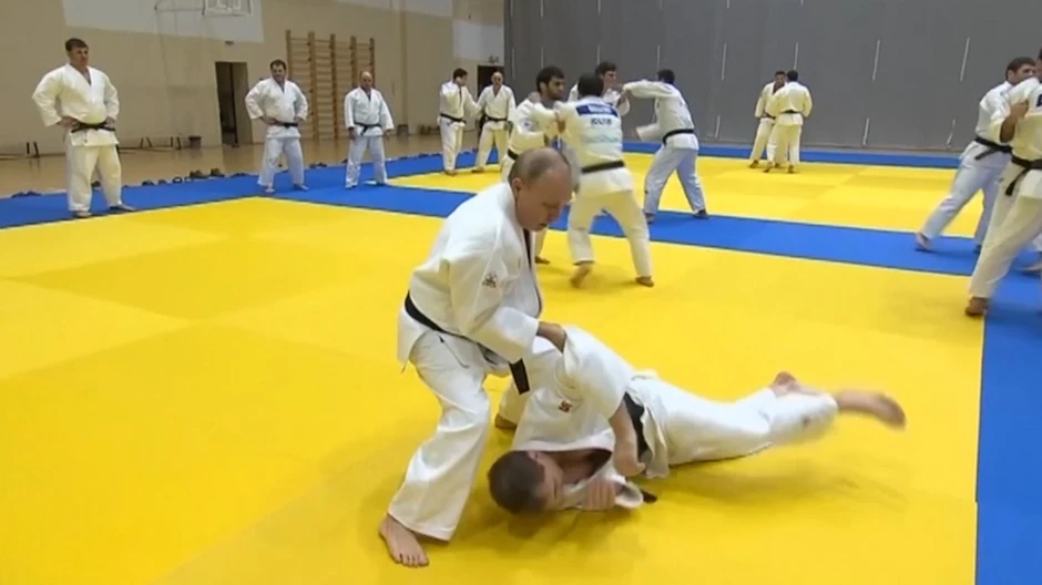 Putin na treningu dzudoa