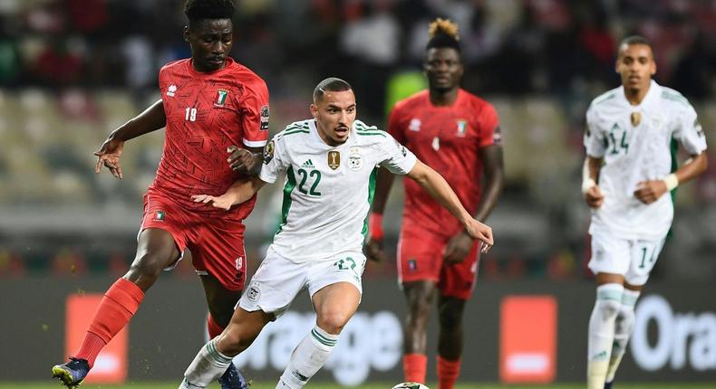 Equatorial Guinea ended reigning champions Algeria's unbeaten run after 35 games Creator: CHARLY TRIBALLEAU