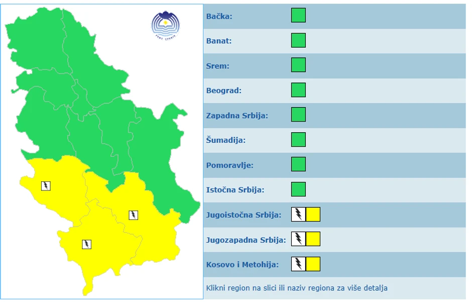 Meteoalarm za 18. jun 