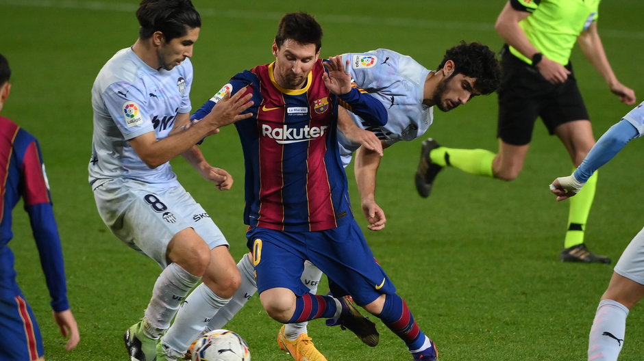 Leo Messi w meczu Barcelony z Valencią