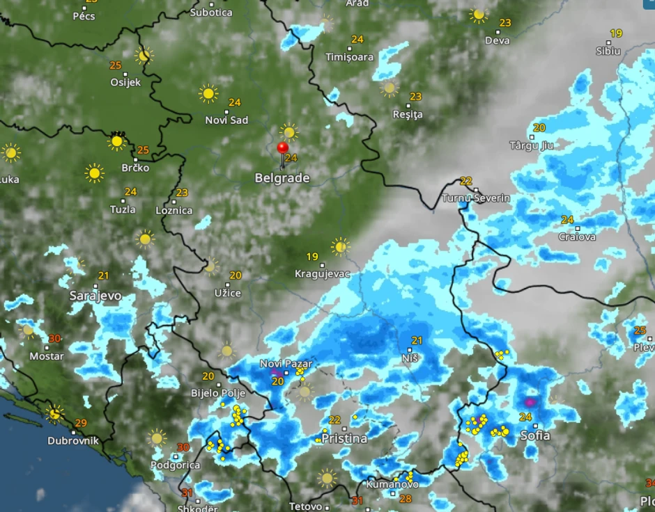 Kretanje nevremena u 16 sati