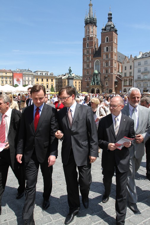 Andrzej Duda i Zbigniew Ziobro, Rynek w Krakowie, 2011 r.