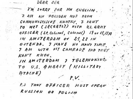 List Ryszarda Kuklińskiego do amerykańskiej ambasady w Bonn