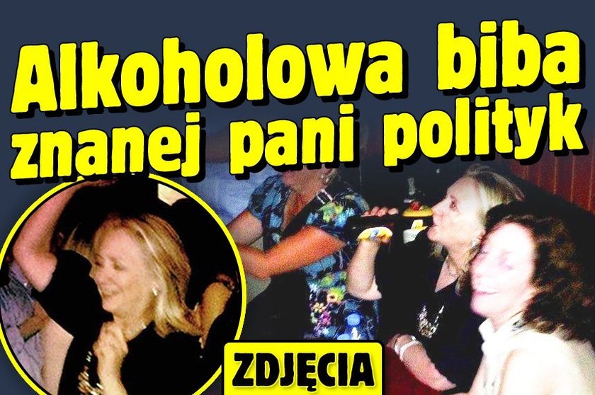 Alkoholowa biba znanej pani polityk. ZDJĘCIA