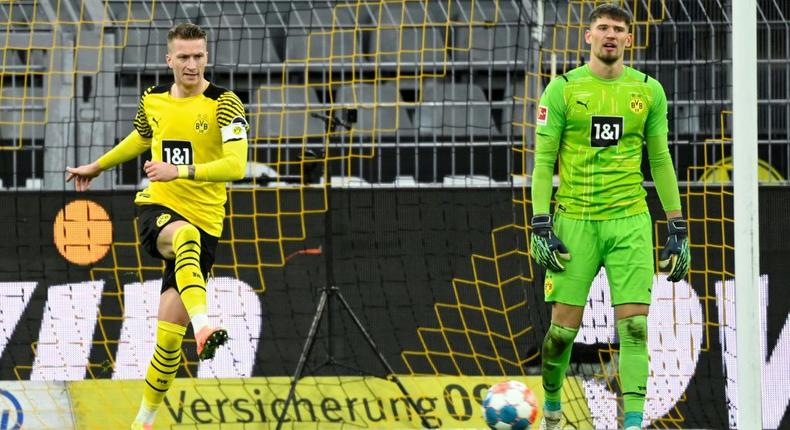 Borussia Dortmund's title hopes look dead and buried after a humiliating defeat at home to Bayer Leverkusen Creator: Ina Fassbender