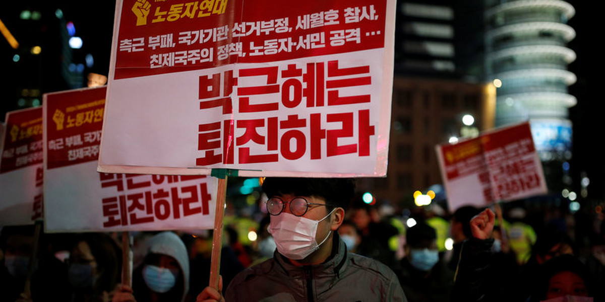 South Koreans are furious after reports that their president is controlled by a 'shamanistic cult'
