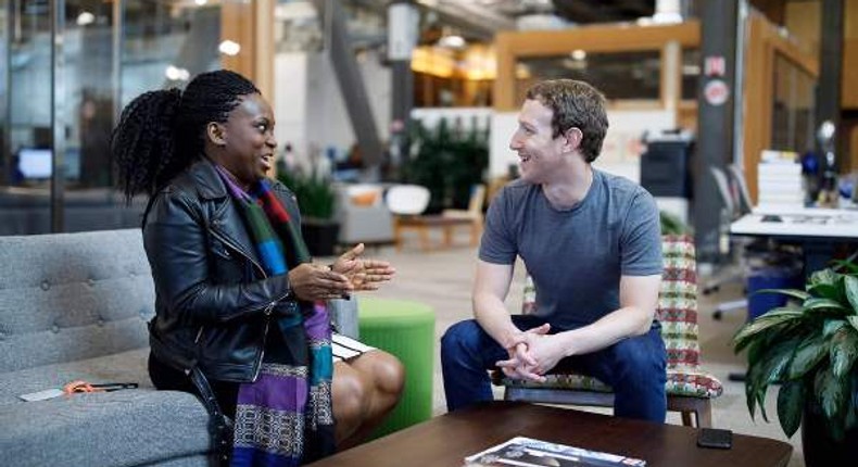 Lola Omolola and Mark Zuckerberg