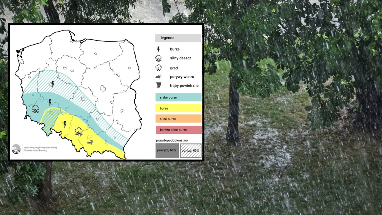 Niebezpieczne prognozy na poniedziałek. Oto regiony najbardziej zagrożone burzami i ulewami