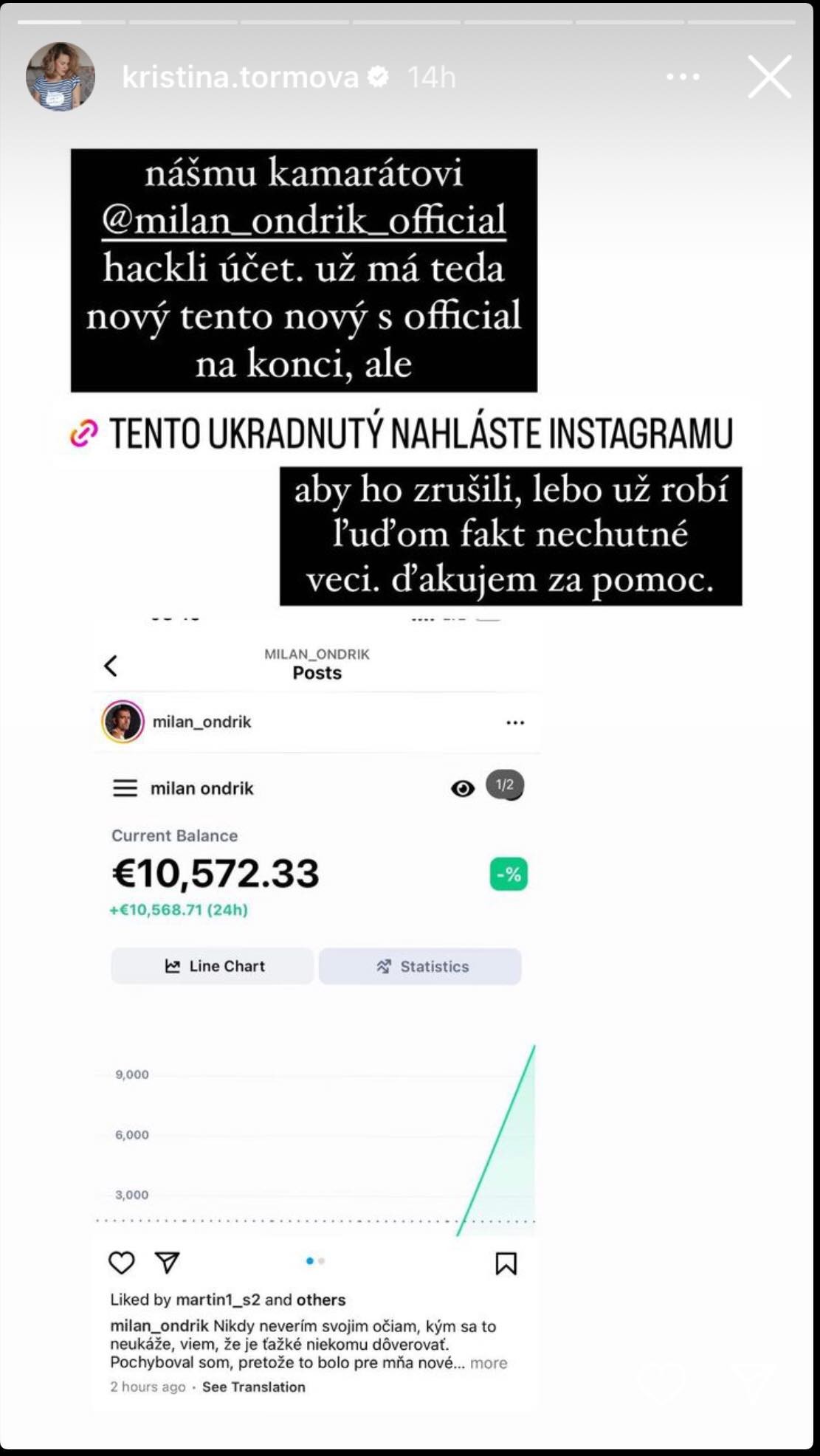 Tormová prosí o zdieľanie.