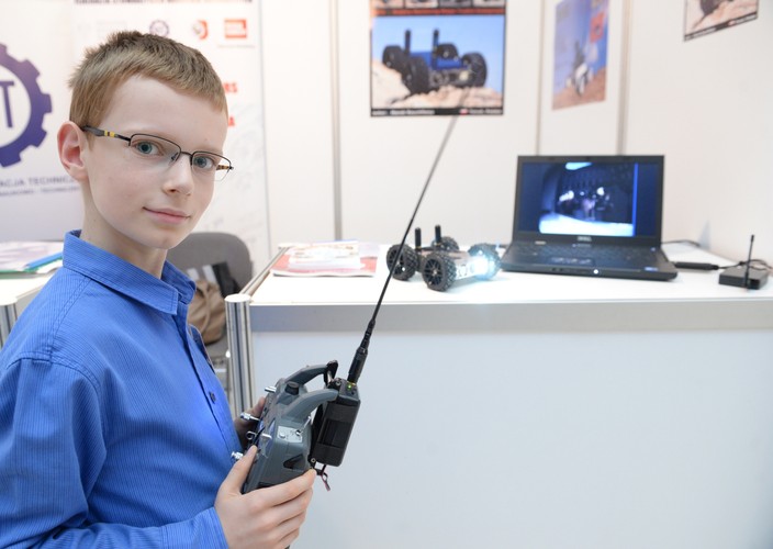 Marek Rauchfleisz 10-letni konstruktor M3TD - Mobilny Monitoring Miejsc Trudno Dostępnych  <br><br>(jt/cat) PAP/Jacek Turczyk