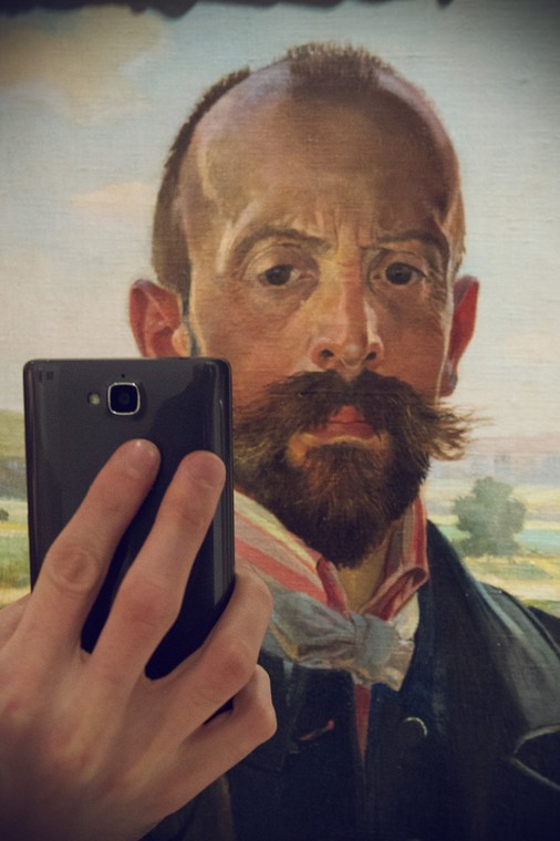 Jacek Malczewski, Autoportret na tle Wisły, 1901 (fot. Bartosz Cygan, Jacek Złoczowski, Pracownia fotograficzna MNK)
