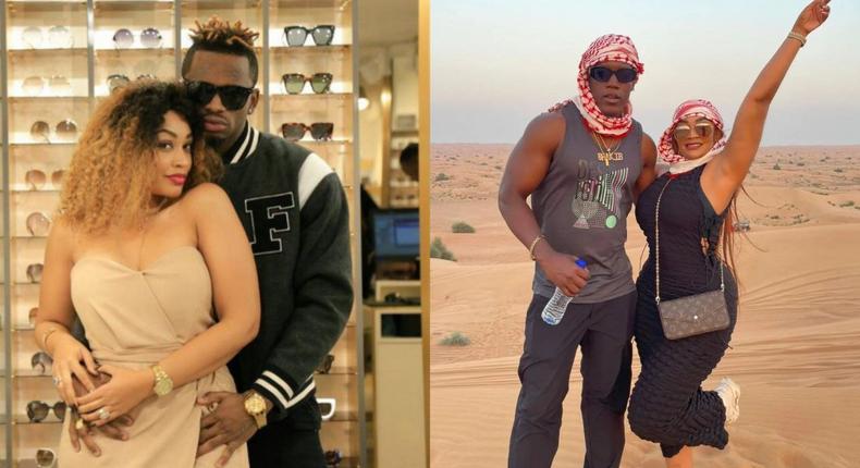 Left: Zari with Platinumz. Zari and Shakib.