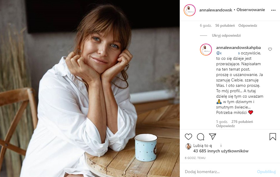 Anna Lewandowska na Instagramie
