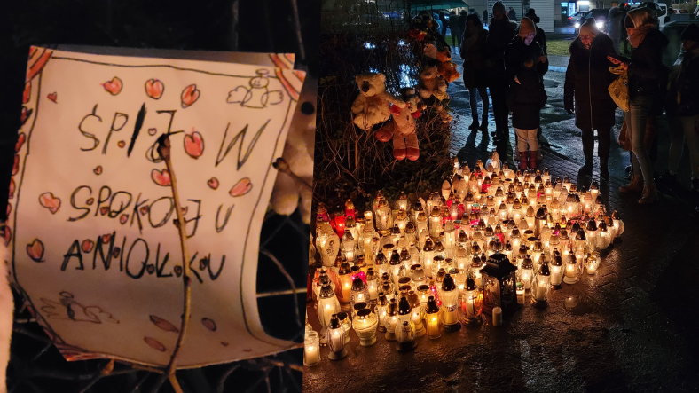 Mieszkańcy Starogardu Gdańskiego wyszli na ulice, aby upamiętnić zmarłą dwumiesięczną Maję