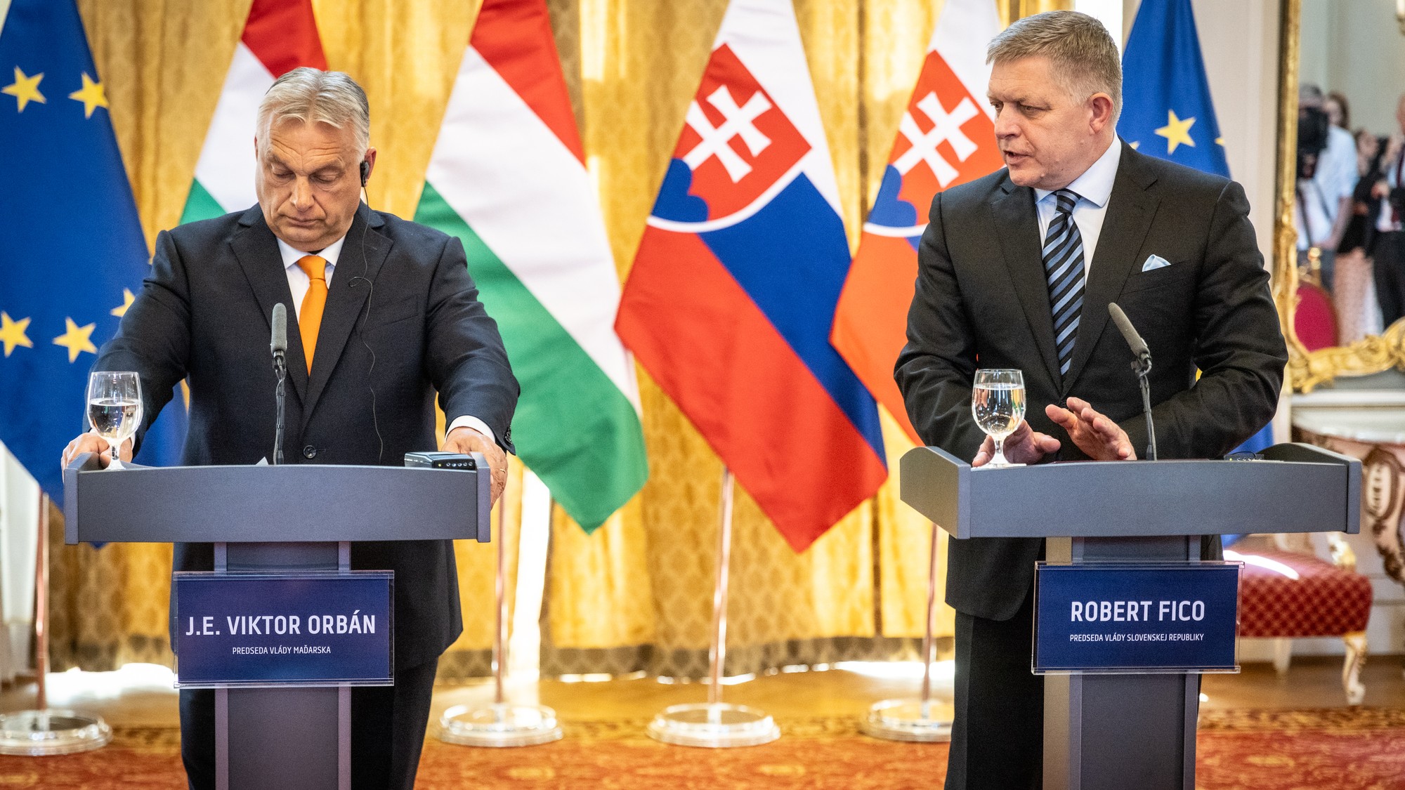 Stretnutie Roberta Fica a Viktora Orbána na Úrade vlády SR 28.4.2025