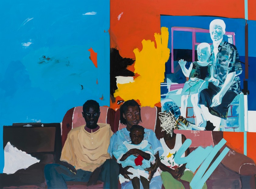 KUDZANAI-VIOLET HWAMI «Family Portrait», 2017, zwei Leinwände.