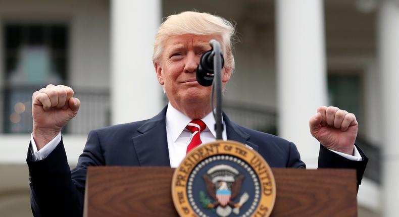 President Donald Trump at the Congressional Picnic on the South Lawn of the White House on June 22.