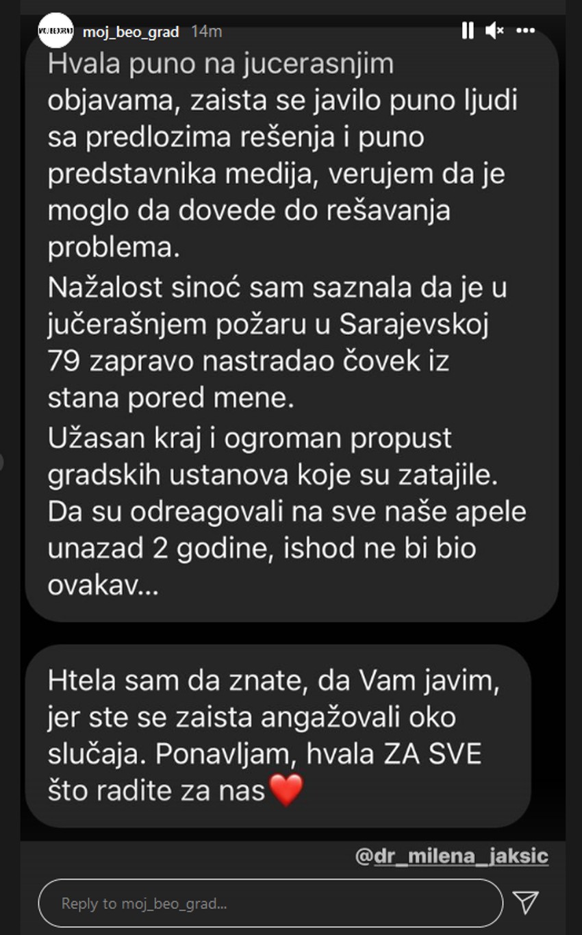 U jednom stanu u Sarajevskoj izazvao tri požara, u drugom  poginuo prilikom eksplozije plinske boce. 