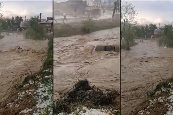 VODA NOSI AUTOMOBILE  Poplave napravile haos u Rumuniji: Na snazi narandžasti meteoalarm (VIDEO)