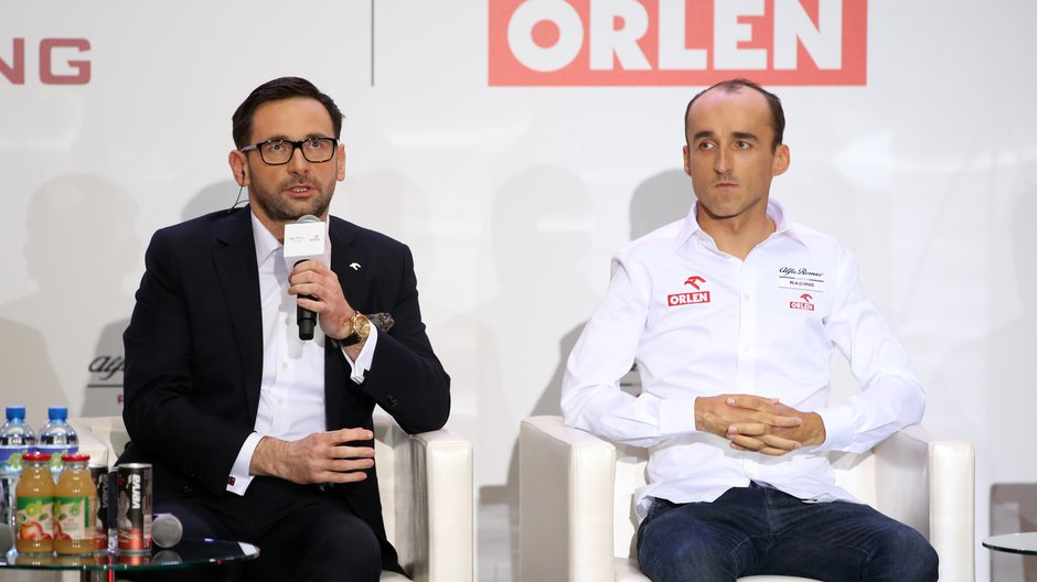 Daniel Obajtek i Robert Kubica