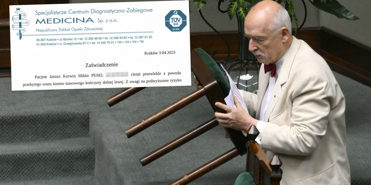 Janusz Korwin-Mikke zabrał stołek z miejsca prezydenta Dudy w Sejmie