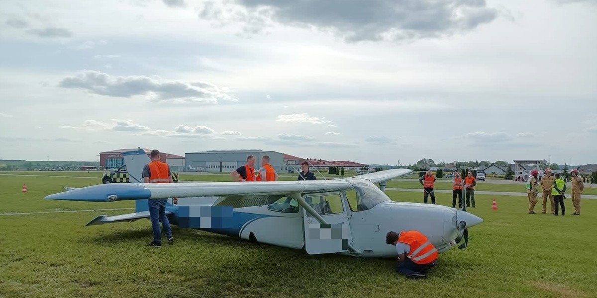 Podwozie Cessny zawiodło. fot. Radio Lublin