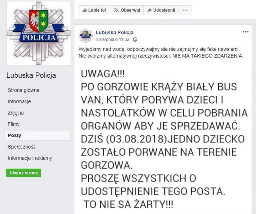 Chłopiec bez nerek znaleziony w jeziorze? Ostrzegamy przed tą informacją