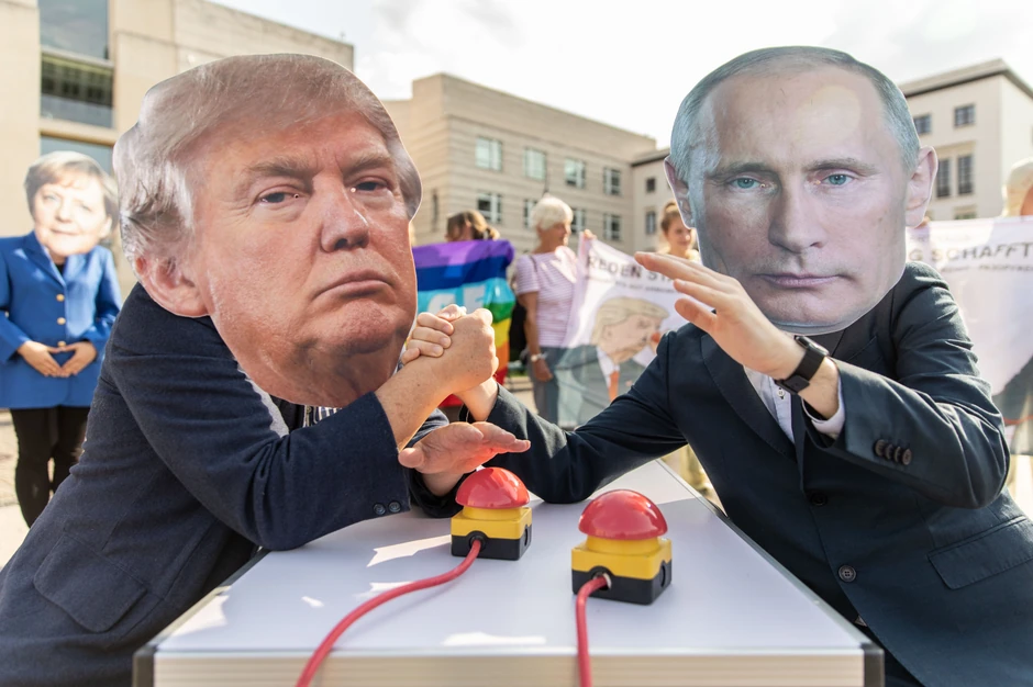 Protest u avgustu u Berlinu nakon što je Tramp objavio povlačenje iz Sporazuma o nuklearnom oružju srednjeg dometa