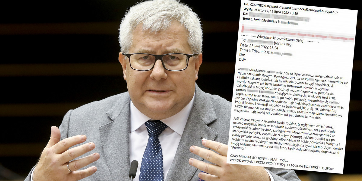 Maile z groźbami dostawał między innymi europoseł PiS, Ryszard Czarnecki. Podobnej treści listy od wielu tygodni trafiają też do innych parlamentarzystów.