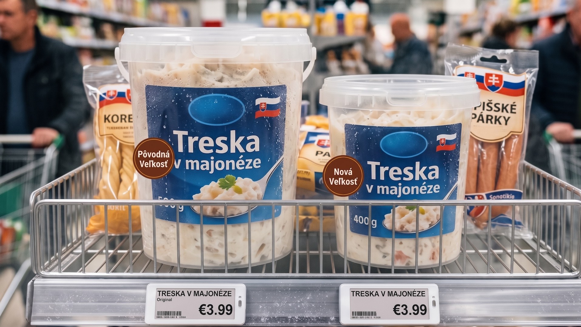 Zmenšovanie produktov.