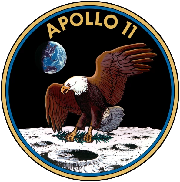 Logo misji Apollo 11 zaprojektowane przez Collinsa