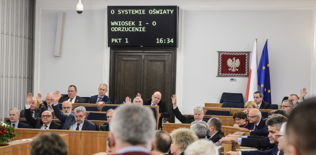 Głosowanie nad nowelizacją ustawy o systemie oświaty. Senat opowiedział się zniesieniem obowiązku szkolnego dla 6-latków i przedszkolnego dla 5-latków popierając nowelizację ustawy o systemie oświaty.