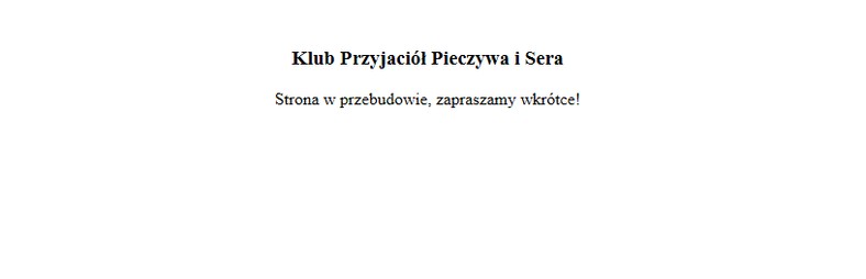 Komunikat, który wyświetla się na stornie kppis.pl