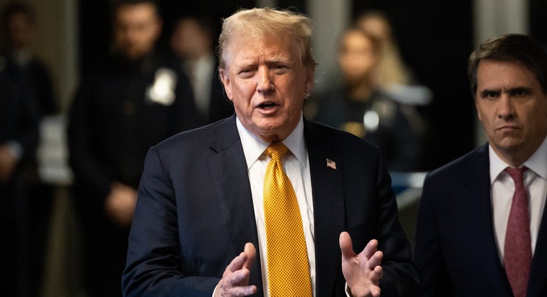 Donald Trump with attorney Todd Blanche at his hush-money trial in New York.Getty Images/Yuki Iwamura