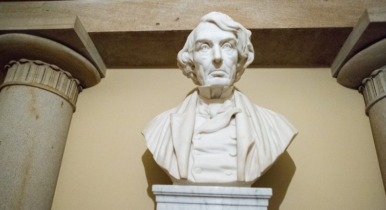 Sculpture of Roger B. Taney, former Chief Justice of the United States, in the old Supreme Court chamber at the US Capitol. in Washington DC.VW Pics/Universal Images Group via Getty Images