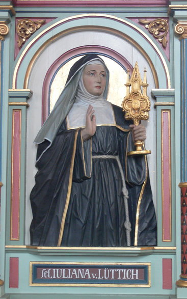 Św. Julianna z Cornillon - beatyfikowana w 1264 r. przez Urbana IV Kanonizacji w 1869 dokonał Pius IX (fot Andreas Praefcke zgodnie z warunkami GNU Licencji Wolnej Dokumentacji)