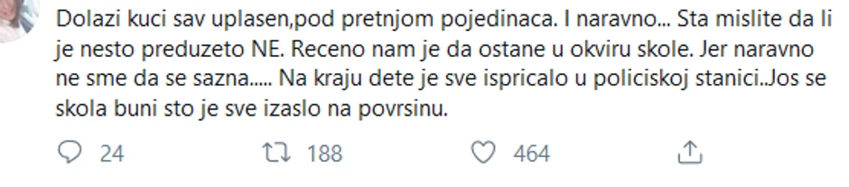 Prema rečima ove zabrinute majke, škola pokušava da zataška slučaj vršnjačkog nasilja