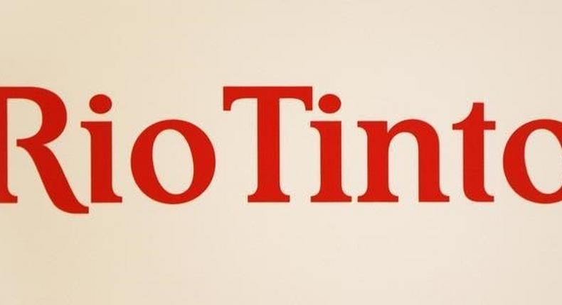 A Rio Tinto logo is displayed on the front of a wall panel during a news conference in Sydney November 29, 2012. 
