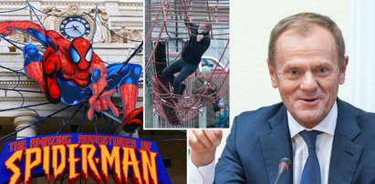 Wow! Donald Tusk jak Spider-Man