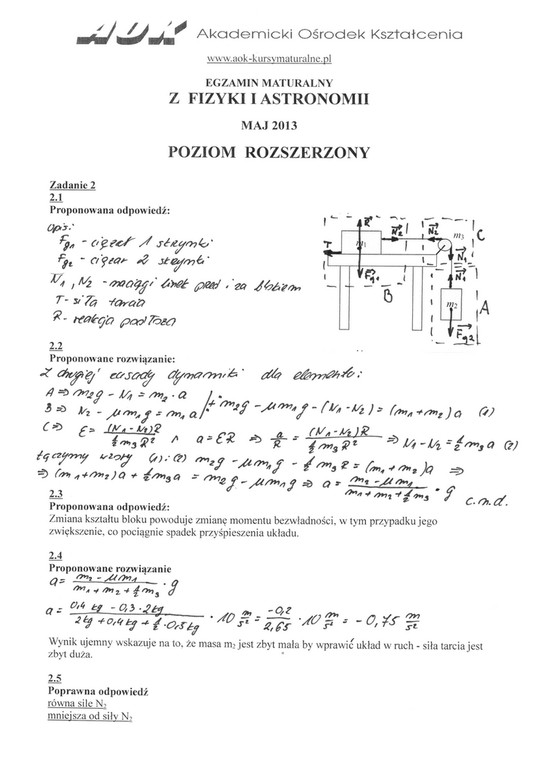 Fizyka rozszerzona zadanie 2