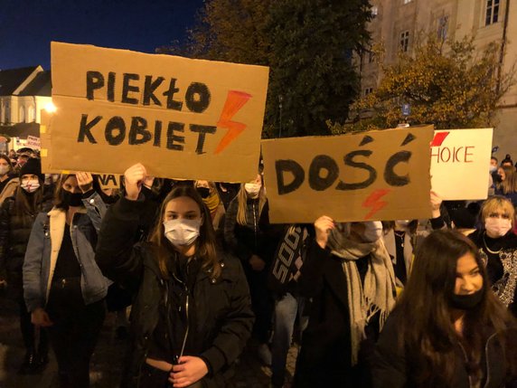 Lublin - protest przeciwko zaostrzeniu prawa antyaborcyjnego