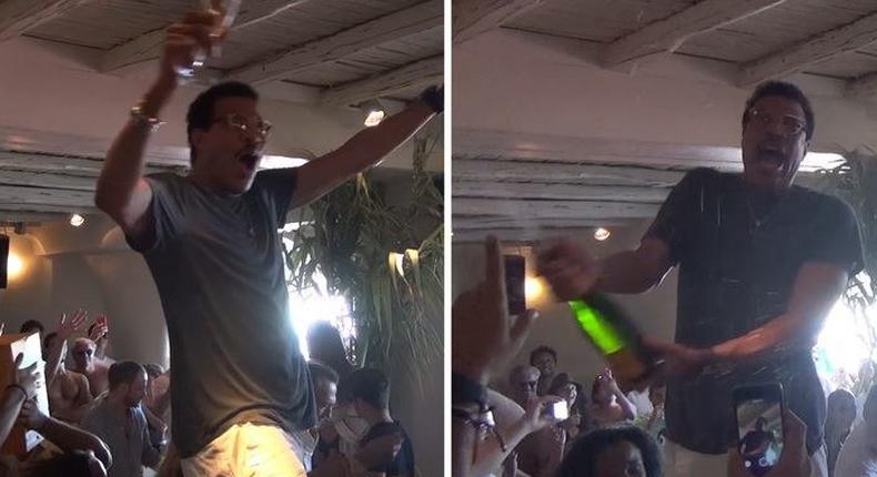 Lionel Richie goes gaga in Greece