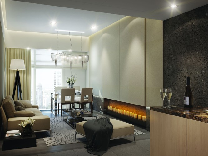 Złota 44: Pakiet wykończeń Metropolitan - Diamond Passion - styl light, wizualizacja salonu