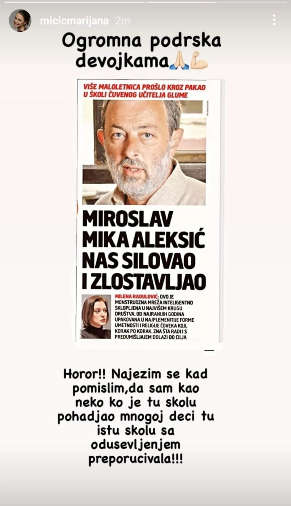 Objava Marijane Mićić