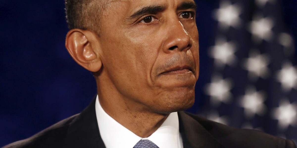 U.S. President Barack Obama during remarks at an Organizing for Action summit in Washington, DC, on April 23, 2015.