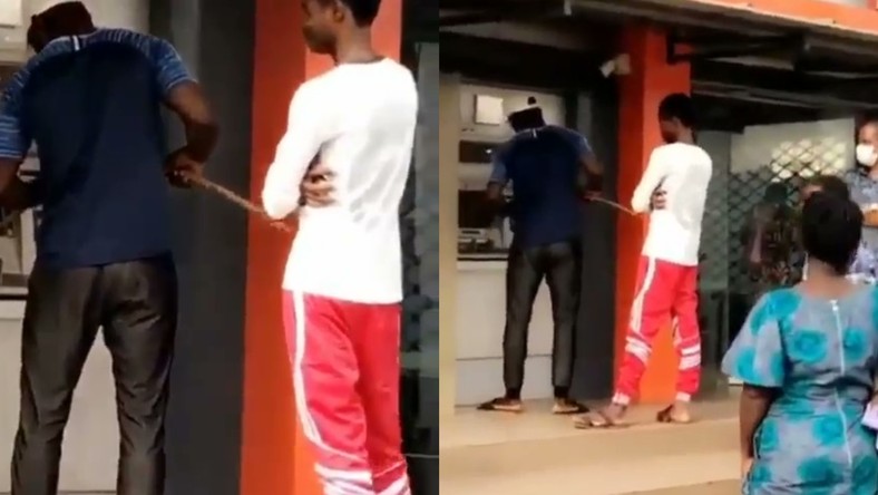 Man uses stick to withdraw money from ATM to avoid contracting COVID-19 (video)