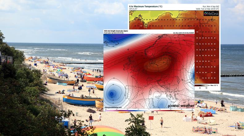 Do Polski wraca upalne i słoneczne lato (mapy: wxcharts.com/pivotalweather.com)